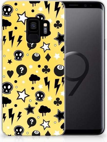 Silicone Back Case Samsung Galaxy S9 Punk Geel