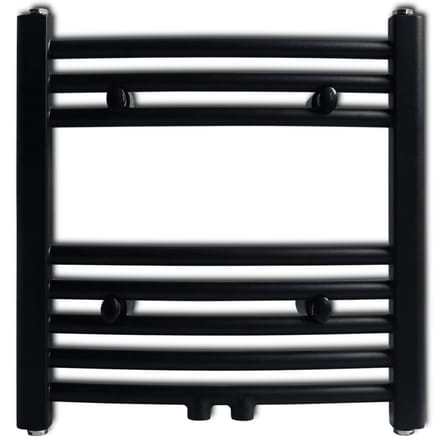 Radiateur Porte-serviettes Eau Chaude Courbé Noir 480 x 480 mm