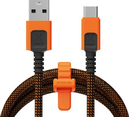 Xtorm Xtreme USB naar USB-C Kabel - 1,5 Meter - USB-C Kabel - Extra stevige USB-C Kabels - Snellader - Oplaadkabel - Zwart/Oranje
