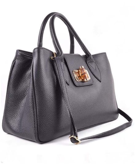 Giuliano lederen handtas Lylou - Dames - Made in Italy - Zwart