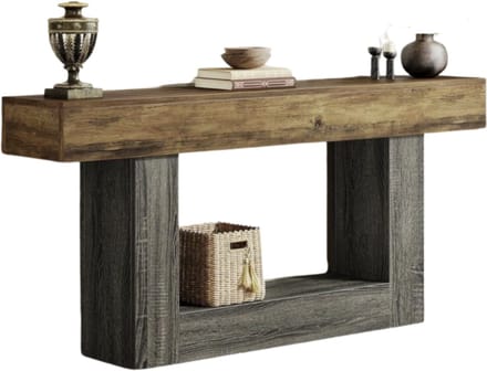 MAZAZU Industriële Sidetable - Houten Dressoir - Antraciet/Bruin - 160x30x82cm
