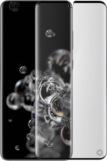 Force Case, Screenprotector geschikt voor Samsung Galaxy S20 Ultra - Oleophobic 3D, Transparant zwart
