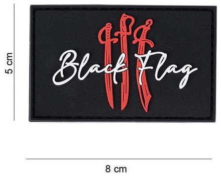Embleem 3D PVC Black flag with swords #13086