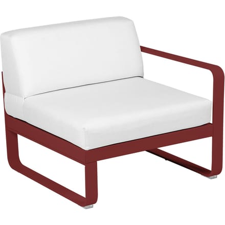 Fermob BELLEVIE Fauteuil Module rechts - 43 chili mat - 81 witgrijs