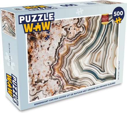 Puzzel Edelsteen - Marmer print - Natuur - Abstract - Legpuzzel - Puzzel 500 stukjes