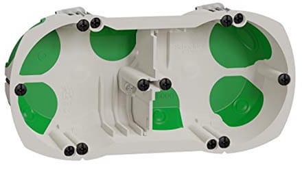 Waterdichte installatiebox voor muur en plafond, 2 punten, diameter 67 mm, diepte 40 mm