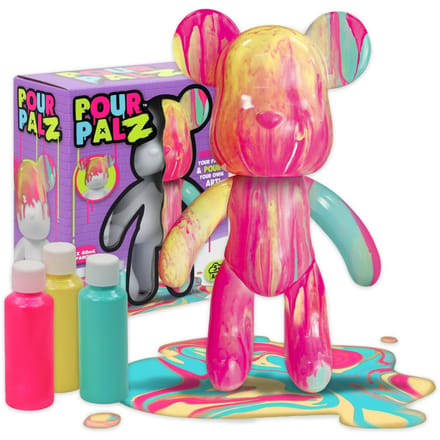 Pour PalZ Large Paint Bear 'Bubblegum Pop' - Gietverfset (roze, geel, turquoise)