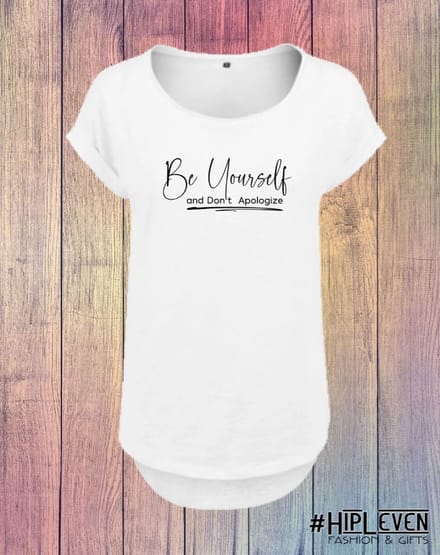 Shirt met print Be Yourself | wit / L (40)