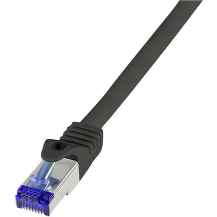 LogiLink C6A143S RJ45 Netwerkkabel, patchkabel CAT 6A S/FTP 50.00 m Zwart 1 stuk(s)