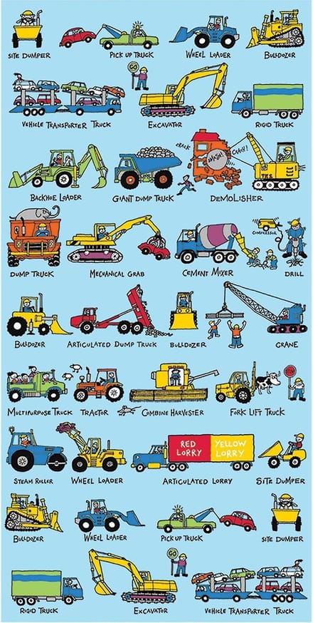 Tyrrell Katz - Strandlaken Tractors Werkvoertuigen - Handdoek