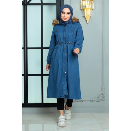 Capuchon Denim Jasje Donker Denim