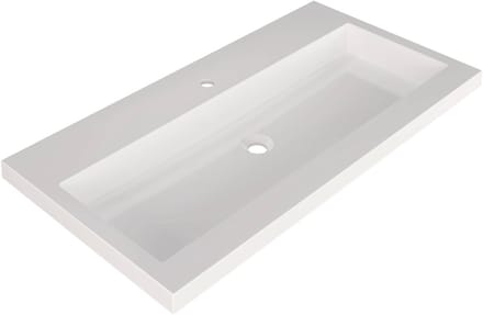 Saqu Straight Wastafel 1 kraangat 100,5x51,5x4 cm Glans Wit