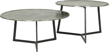 Salontafel Rond Zilver Aluminium 2 st.