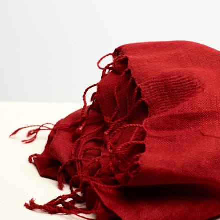 Dzukou Timeless Silk - Sjaal - Dames - Eri Zijden - Handgemaakt - Rood - 220x60 cm