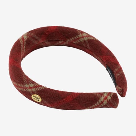 Red Tartan Pattern Hair Band