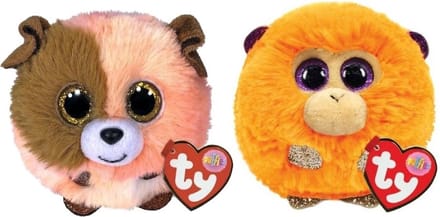 Ty - Knuffel - Teeny Puffies - Mandarin Dog & Coconut Monkey