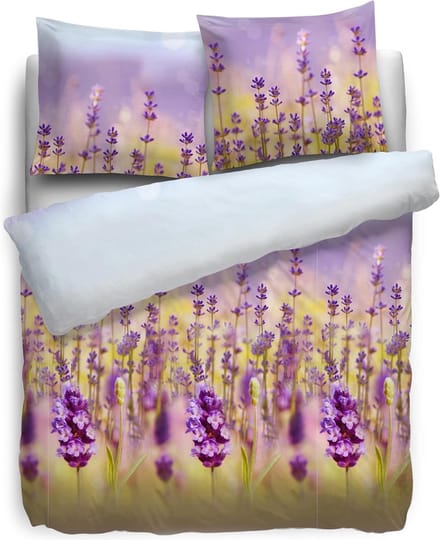 HnL Pure Cotton Lavender Dekbedovertrek - Eenpersoons - 140x200/220 cm - Multi