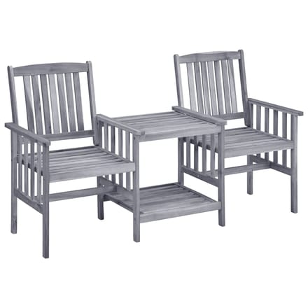 vidaXL - Tuinstoelen - met - theetafel - 159x61x92 - cm - massief - acaciahout