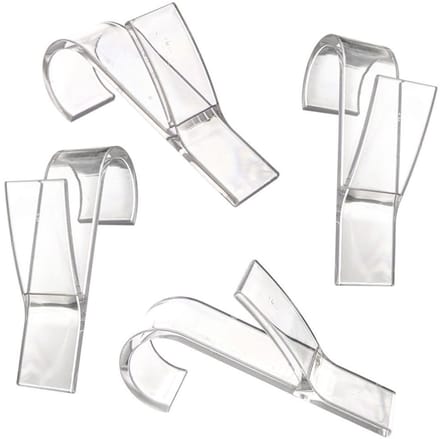 Crochets de suspension pour serviettes de salle de bain et radiateurs en plastique transparent Orion Lot de 4 pièces 6 cm