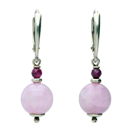 Bela Donaco - Oorbellen Bohemian B10 – Kunziet – Robijn – Sterling Zilver