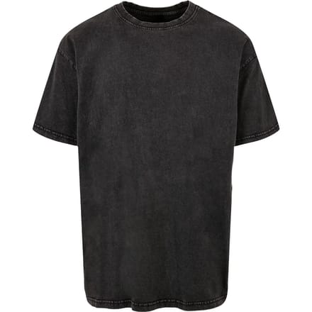 Merchcode - Love Yourself First Acid Washed Heavy Oversize Heren Tshirt - S - Zwart