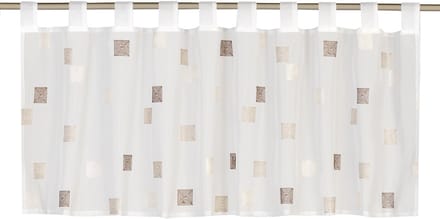 Elbersdrucke Bistro Gordijn Quadro 48x140 cm wit-bruin transparant