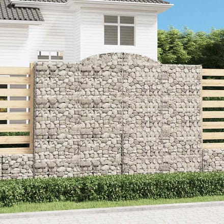 vidaXL - Schanskorven - 4 - st - gewelfd - 300x50x220/240 - cm - ijzer