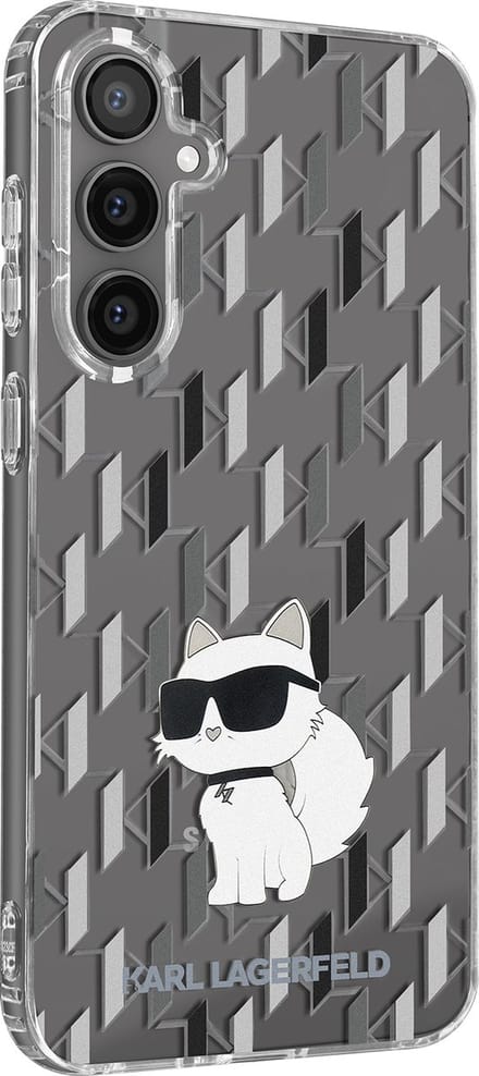 Karl Lagerfeld Monogram Choupette Back Cover - Geschikt voor Samsung Galaxy S23 FE (S711) - Transparant