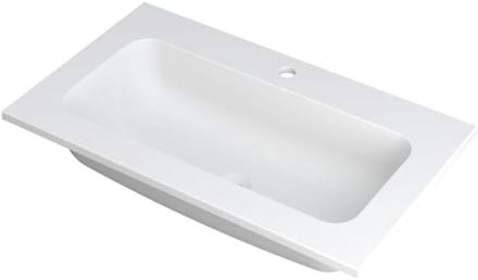 INK Faktor Wastafel Polystone Centraal met 1 Kraangat - 800x450x15 mm - Mat Wit