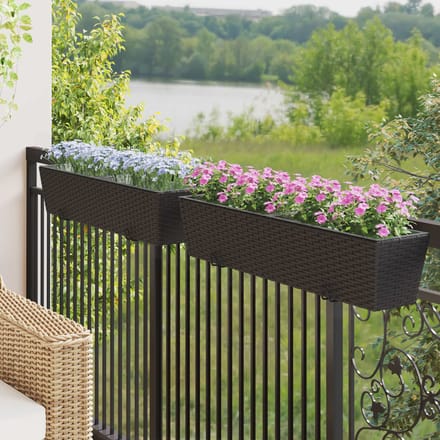 vidaXL Reling 2 st Zwart 80 x 17 x 17 cm Metaal