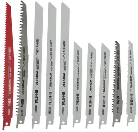 WorkPro WP404132 Reciprozaagbladenset. Zaagbladlengte 230 mm 10 stuk(s)