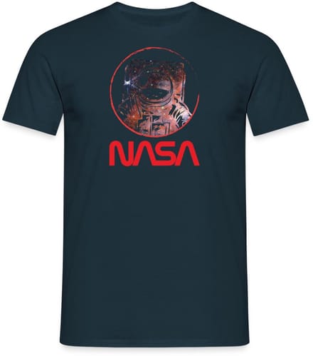 NASA Logo En Astronaut In Galaxie Ontwerp T-Shirt Heren