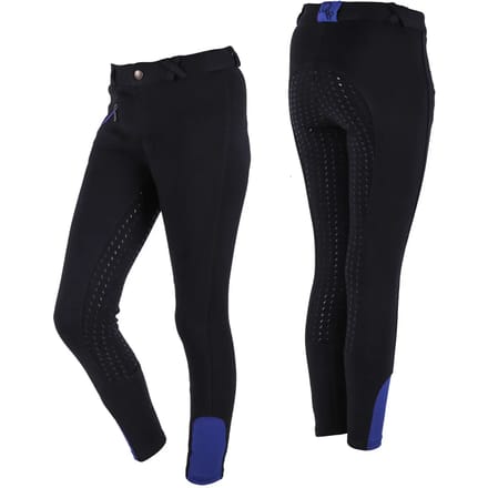 QHP - Rijbroek Junior Full Grip - Zwart - 164