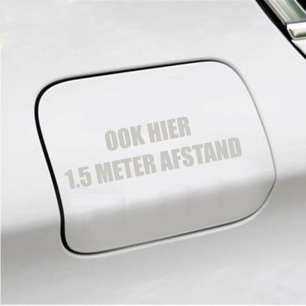 Bumpersticker - Ook Hier 1,5 Meter Afstand - 4,2 X 14,8 - Zilver