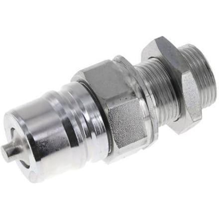 Stalen DN 25 Hydraulische Koppeling Insteeknippel 22 mm L Knelring Schotkoppeling ISO 7241-1 A/8434-1 D 34.3mm