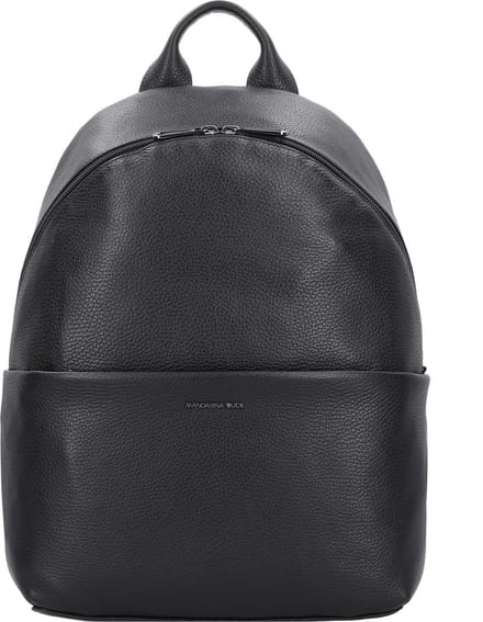 MANDARINA DUCK Leren Rugzak met laptopvak Mellow Leather Backpack Nero Zwart