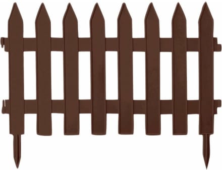 Prosperplast Tuinhekjes - 7x stuks - kunststof - 320 cm - bruin - borderrand - tuinafscheiding