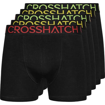 Crosshatch Heren Chasma Boxershorts (Set van 5) (Zwart)