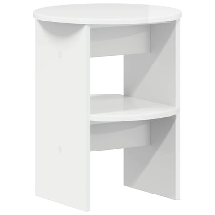 vidaXL - Bijzetkast - Hoogglans - Wit - Ø40 - x - 50 - cm - Geconstrueerd - hout