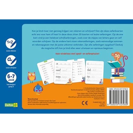 Oefenkaarten Met Uitwisbare Stift - Ik Leer Rekenen En Schrijven / 6-7 Jaar Groep 3