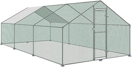 ACXIN Kippenhok met Ren - 3x6x2m - Verzinkt Frame - PVC Net - PE Dak
