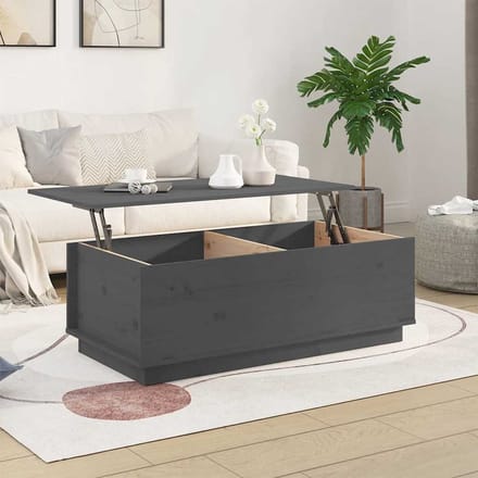 vidaXL - Salontafel - 100x50x35 - cm - massief - grenenhout - grijs