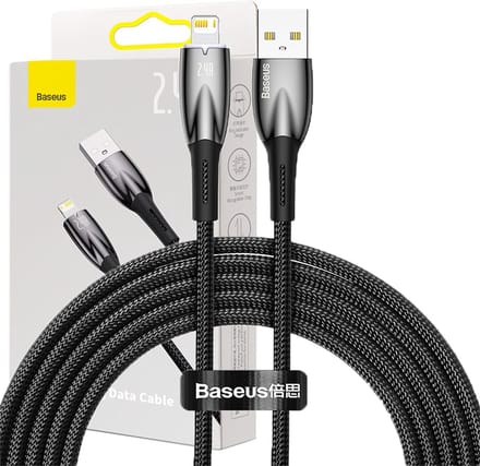 Baseus - Glimmer - Series kabel USB-A - Lightning 480Mb/s 2,4A 2m zwart
