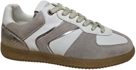 Verbenas Sora Sibela Blanco Ivory Plata Sneakers Wit Leer en Suede Dames - Wit - 41