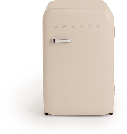 CREATE - Koelkast in retrostijl - Zand - Handvat Zilver - FRIDGE RETRO 107L