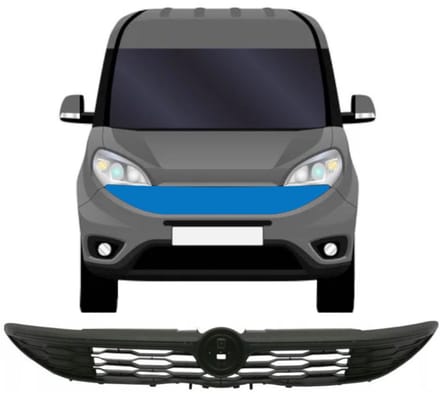 Zwarte grill voor Fiat Doblo 2010-2022