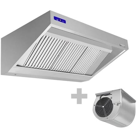 GGM Gastro Wandhaube mit Motor - 1400mm - Regler, Filter & Lampe Zilver