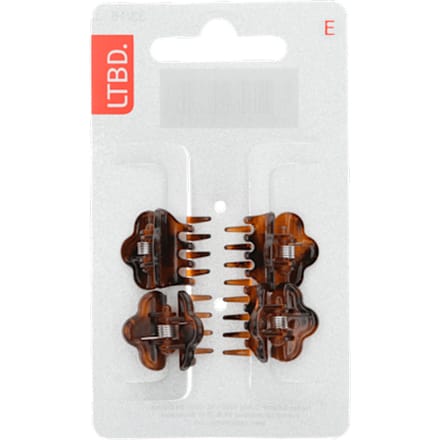 LTBD Haarklem nylon 4 stuks - bruin