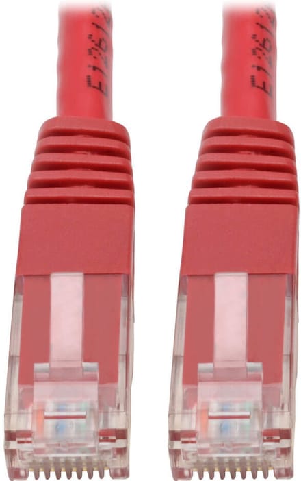 Tripp-Lite N200-005-RD Premium Cat5/5e/6 Gigabit Molded Patch Cable, 24 AWG, 550 MHz/1 Gbps (RJ45 M/M), Red, 5 ft. TrippLite