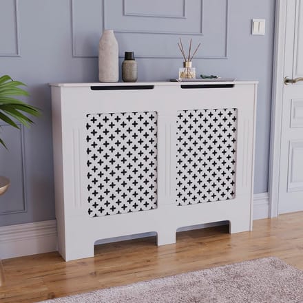 Radiatordekking Traditioneel Wit MDF Kabinet Medium